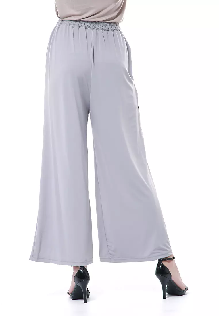 Nana Celana Kulot Bawahan Wanita Regular Fit Premium Quality - Silver