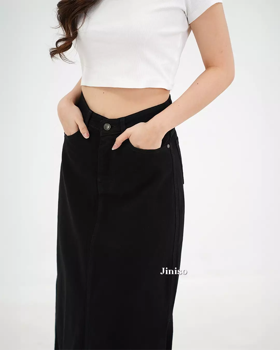 Highwaist Rok Slit Jeans Panjang 994 SEVENTY