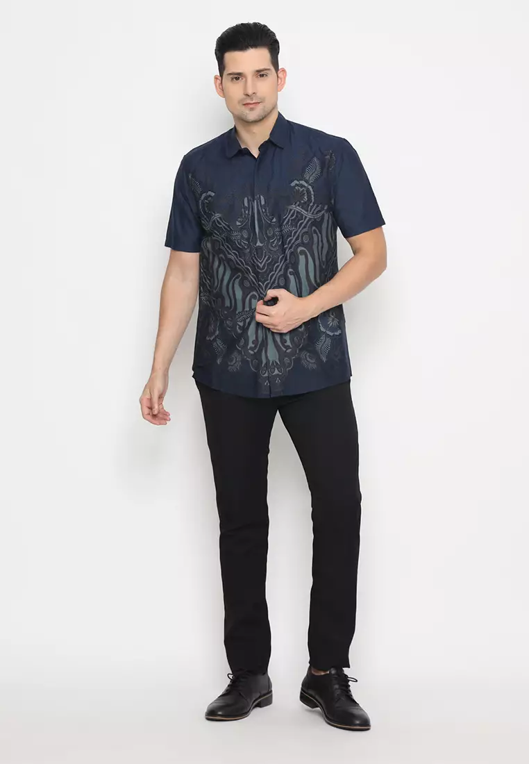 My Aksa batik Pria Kemeja Pendek Spencer Sierra