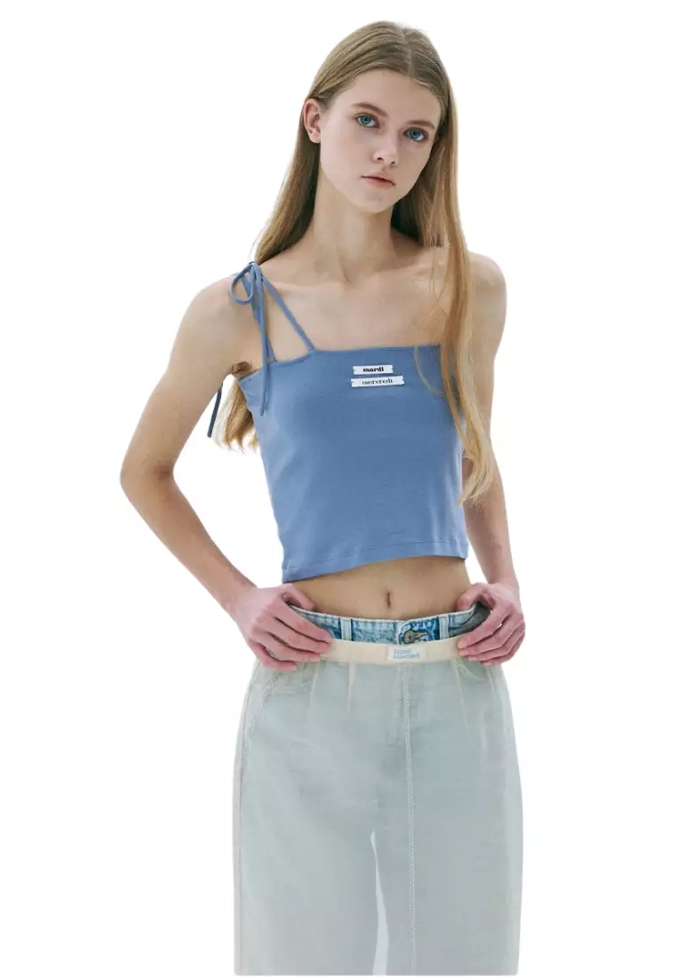 Sleeveless Double Label ribbon Detail - Blue
