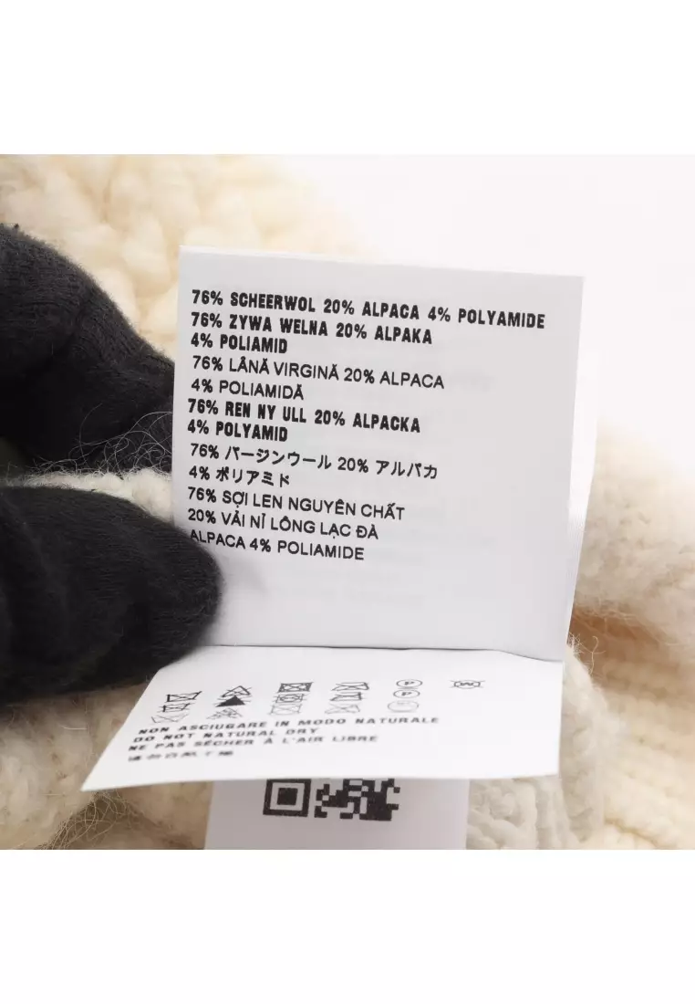 Pre-Loved MIU MIU logo knit hat beanie wool off white