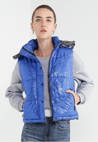 Desigual blue Oslo Logo Quilted Gilet 28D47AA923C304GS_1