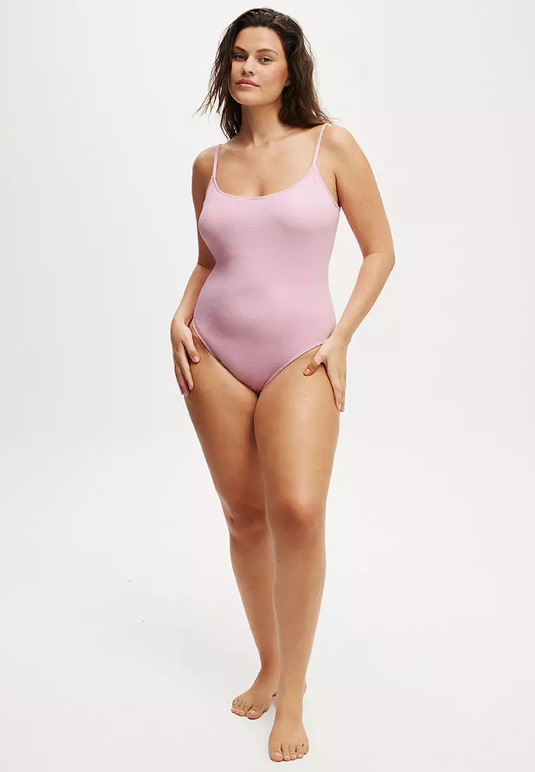 Thin Strap Low Scoop One Piece Cheeky
