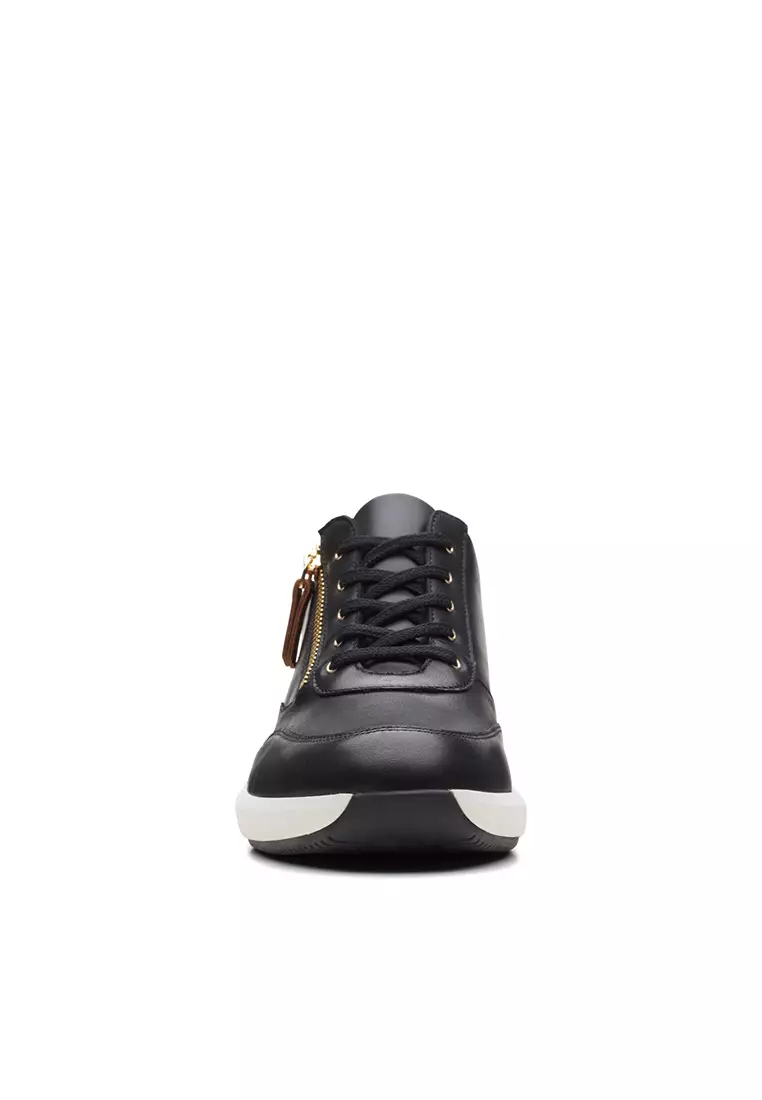 Womens Un Rio Zip Trainers - Black Leather