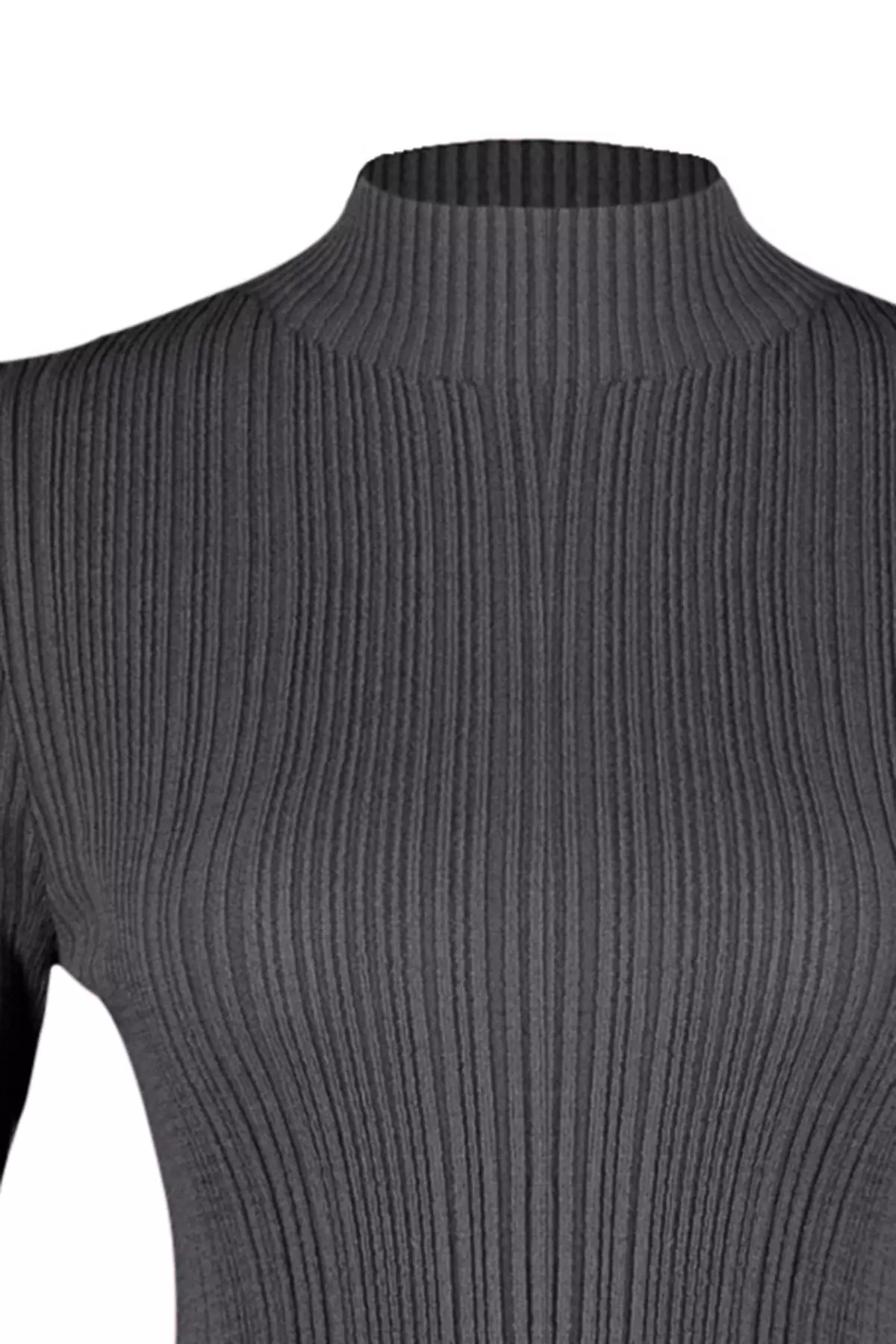 Stand Collar Anthracite Knitwear Sweater