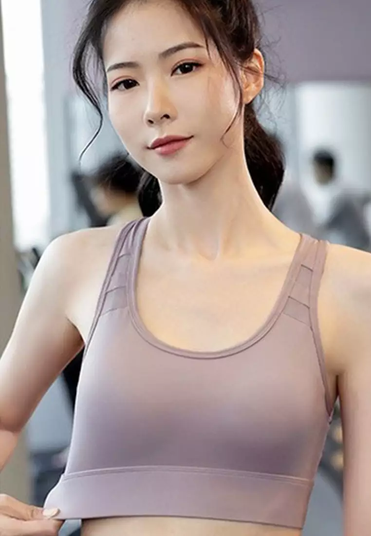 LYCKA BMY3002 Korean Style Lady Shockproof Sport Bra Pink 2024