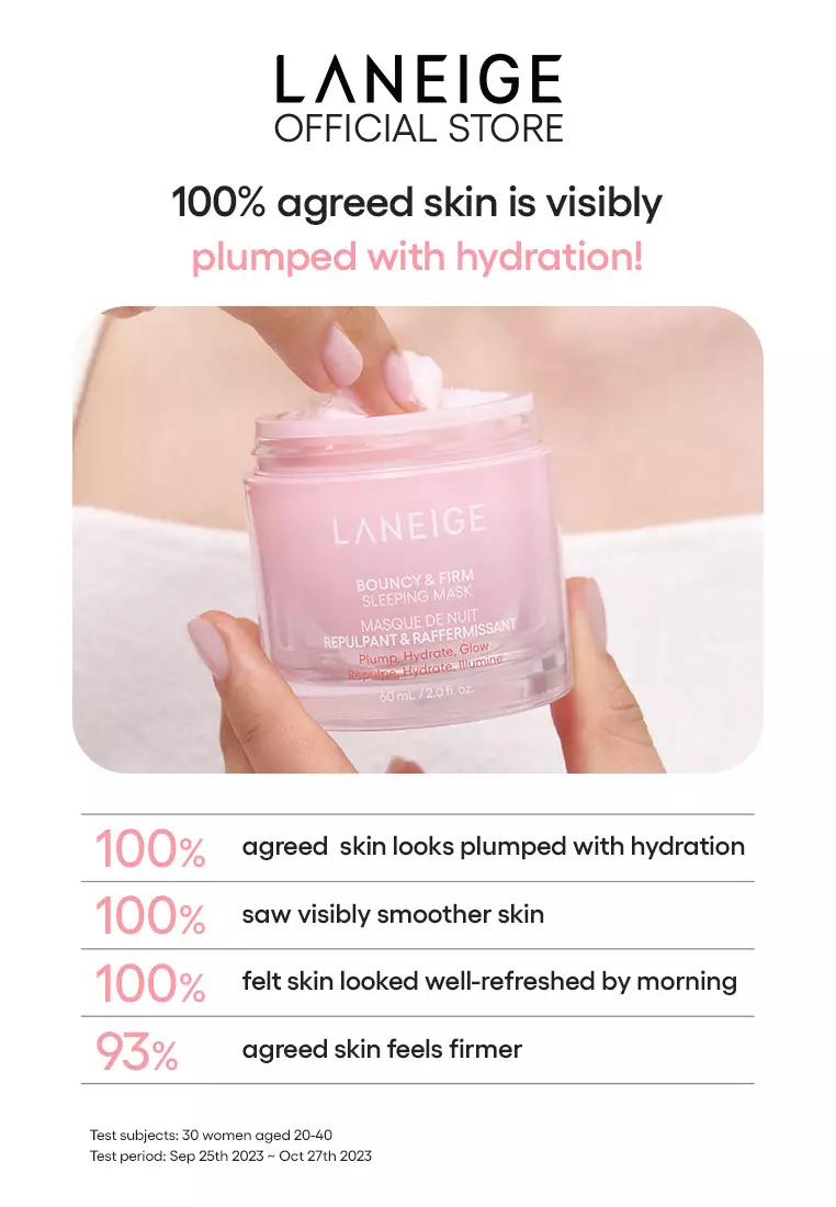 Laneige Bouncy & Firm Sleeping Mask (Buy 1 Gift 3) 60ml Set - Bouncy, glowing & hydrated skin