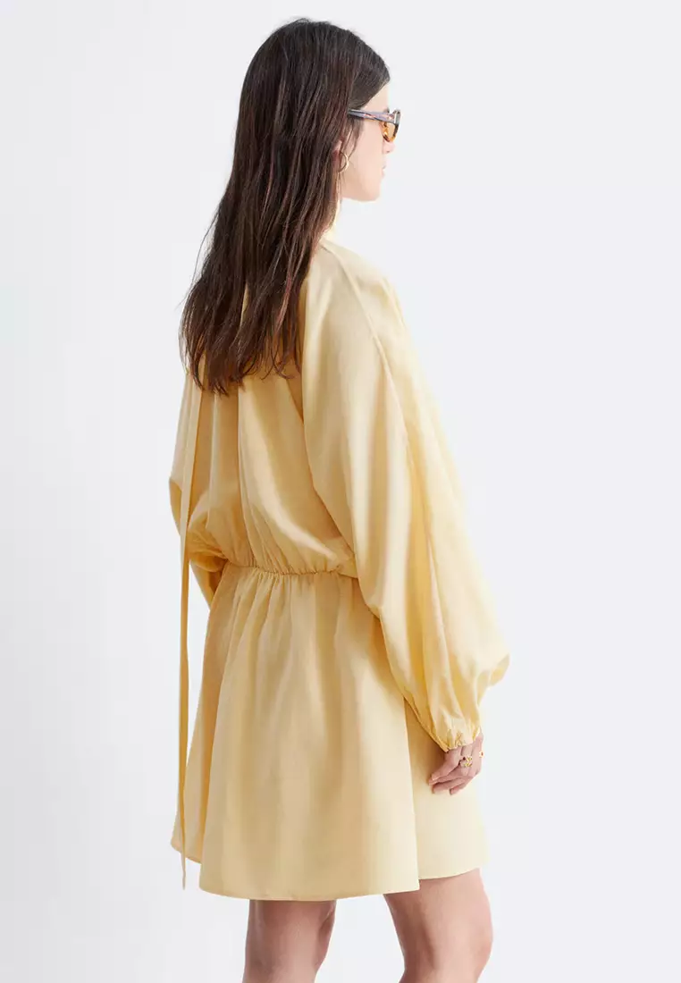 Scarf-Detail Wrap Mini Dress