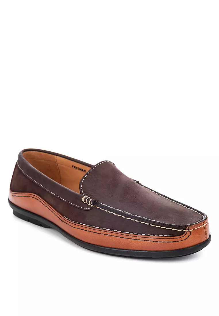 Discount on Bristol Shoes  shoes - SKU: Freeman Brown Driving Shoes