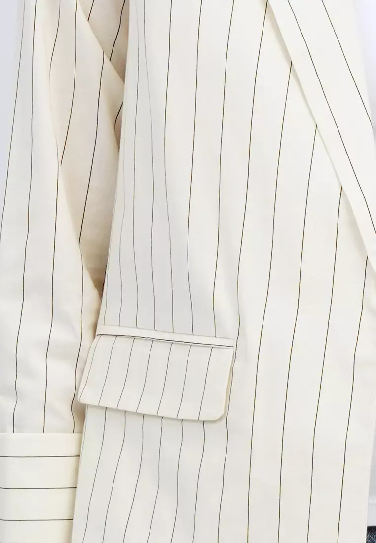 Rolled Up Sleeves Open Blazer