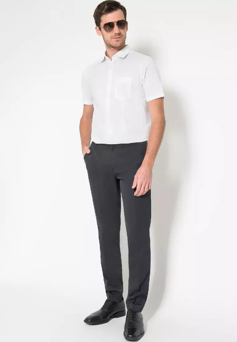 Johnwin - Slim Fit - Kemeja Formal Pria - Putih - FSH.650.G385.650.C S/S