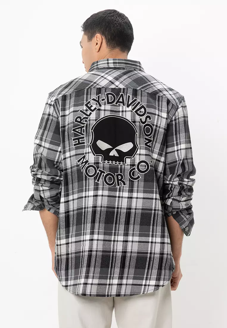 Harley-Davidson® Willie G™ Skull Plaid Long Sleeve Shirt