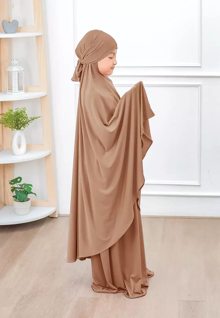 Zelena - Raudhia Prayer Set | Mukena French Khimar Set - Palm Sugar - Remaja