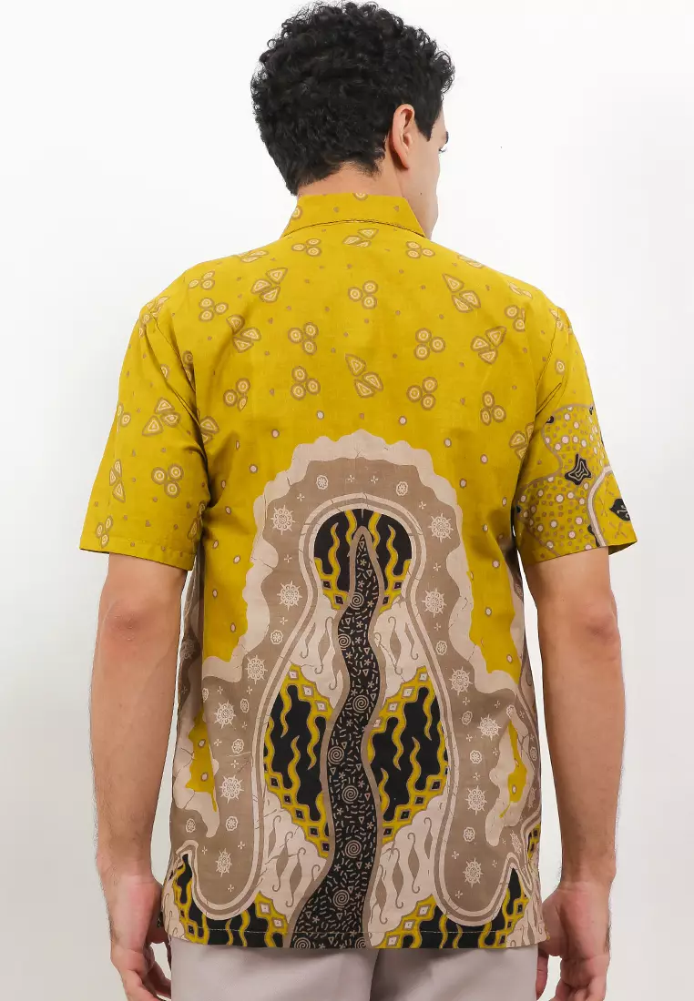 Mustika Kemeja Batik Premium Pria Casual Modern Lengan Pendek