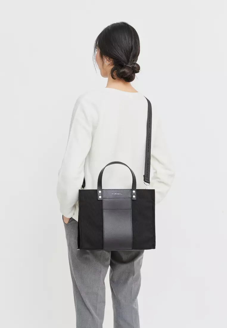 KAI Canvas Vegan Leather Crossbody Bag Urban Black