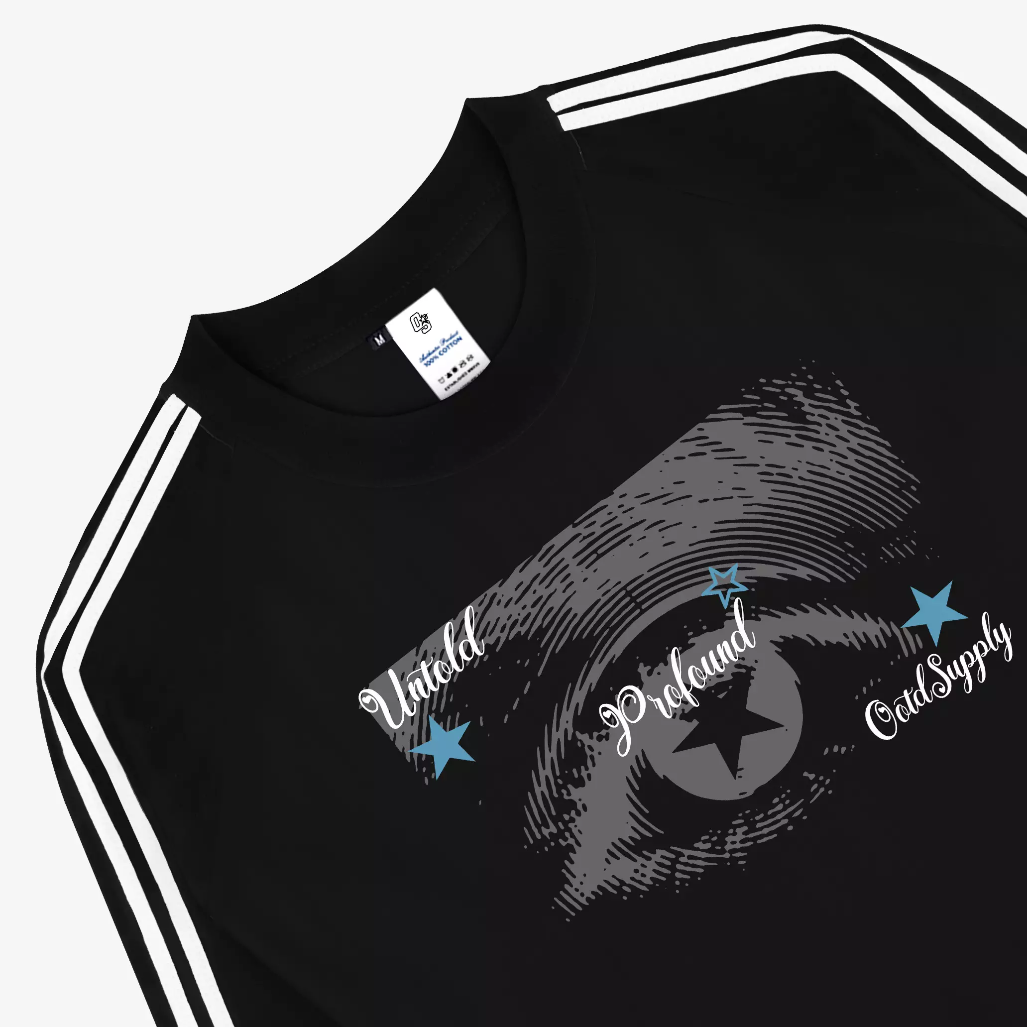 OOTDSUPPLY Cropteefit Longsleeve String Profound Full Black l Kaos Crop Lengan Panjang CLSSTRING002