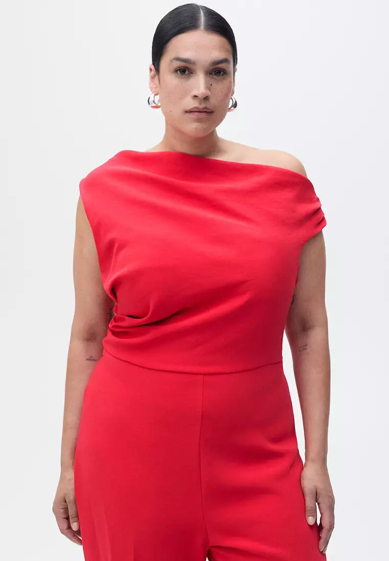 Long Asymmetrical Draped Jumpsuit