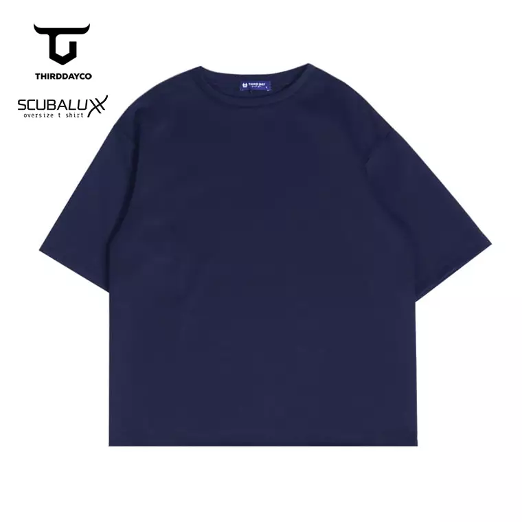 MTX85 kaos oversize gym distro pria bahan tebal scuba "muscle hustler" navy