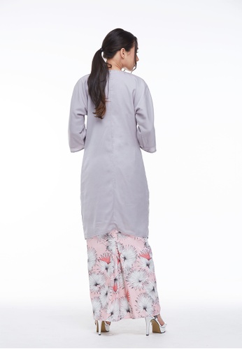 Buy Anya Knot Modern Kurung in Grey from CANGKUK in Grey and Pink only 289