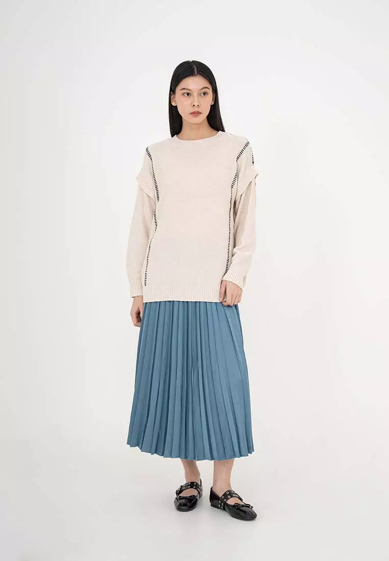 Earth Music & Ecology - Jura Contrast Stitch Knit