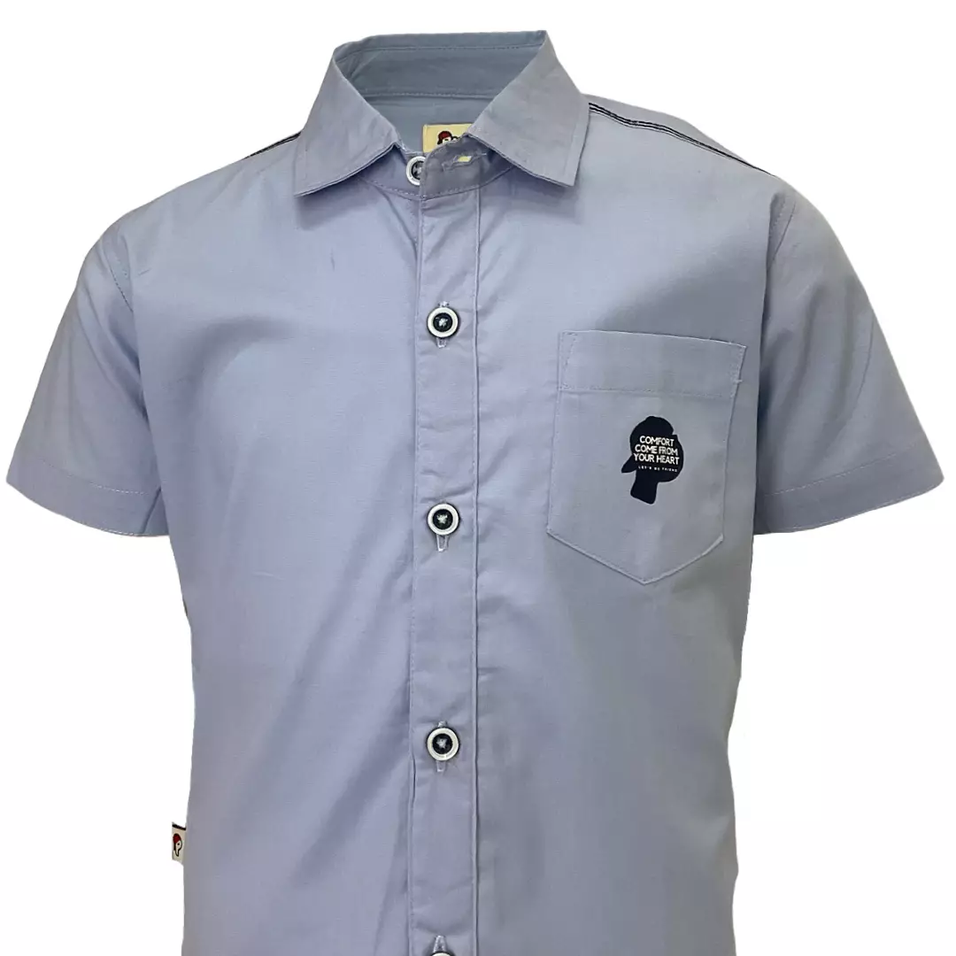 Pingu Kemeja Anak Laki Laki Polos Pendek Biru D92200332E