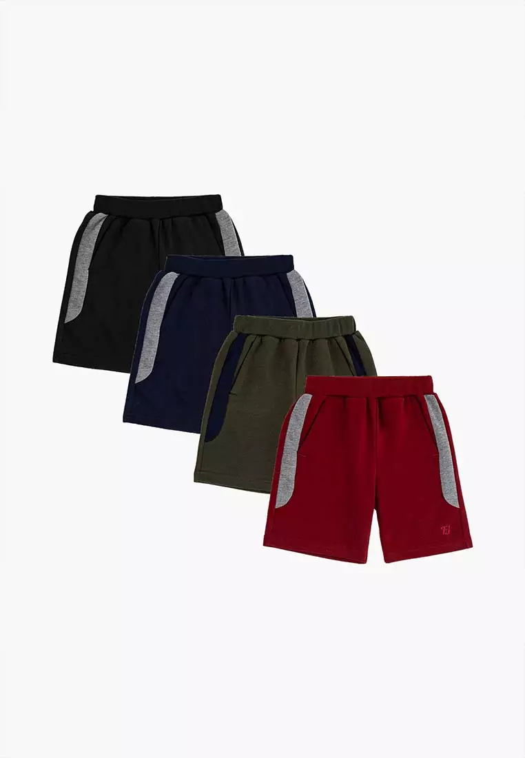 Forest Kids Unisex Cotton Terry Boy Girl Short Pants Kids l Seluar Pendek Budak Lelaki Perempuan - FK6504 - 45DkOlive