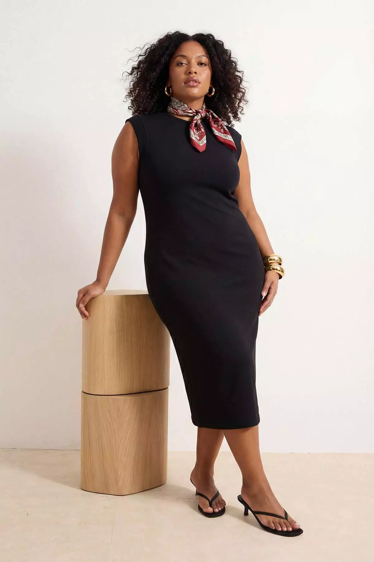Buy Trendyol Black T-Shirt Dress 100% Cotton Ay Sleeve Shift/Relaxed Fit Midi  Plus Size Dress Tbbss26Ah00144 Online | ZALORA Malaysia