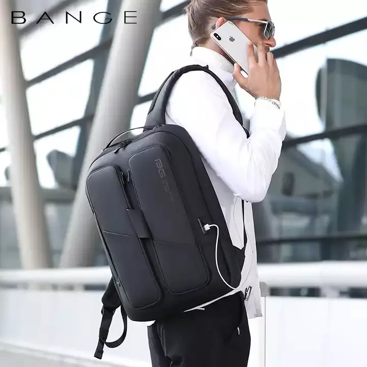 Bange BG7238 Tas Ransel pria Laptop Kerja Backpack USB 15.6 Inch - BLACK