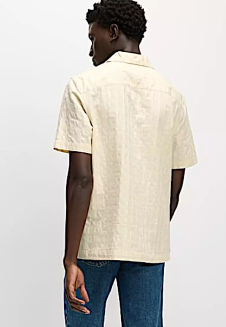 Cotton Rich Seersucker Check Shirt