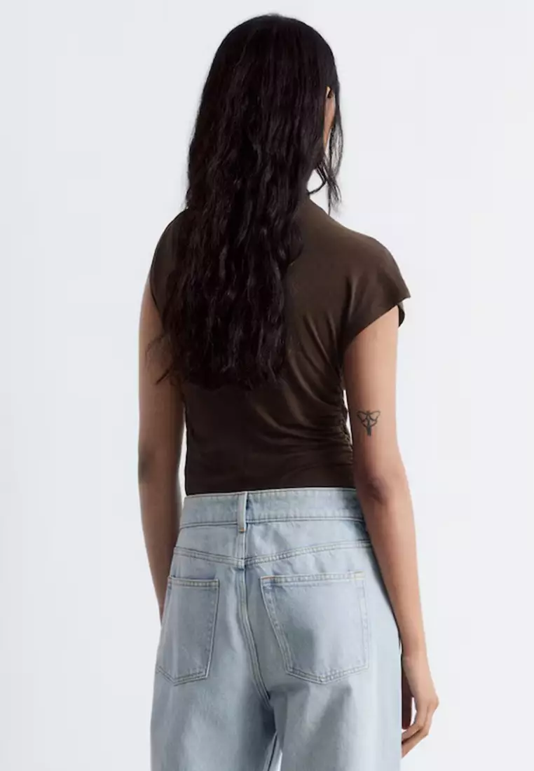 Ruche Gold-Buckle Top