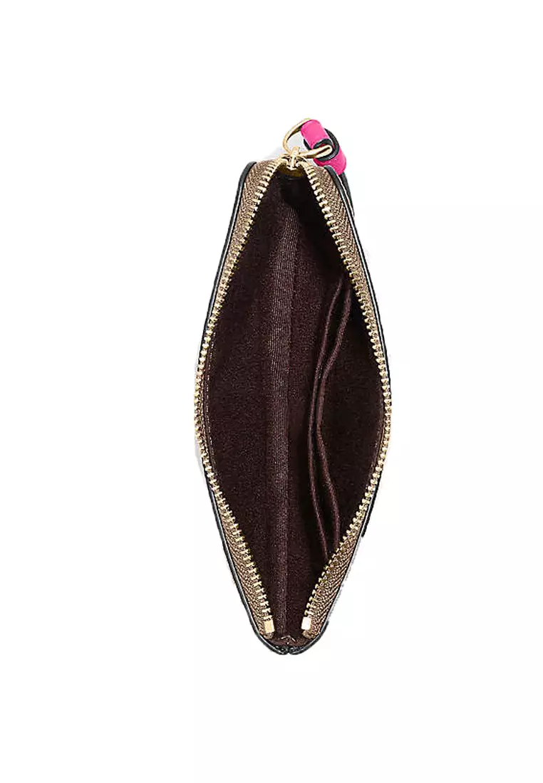 Coach Zip Leather Wallet (CK358) –IM/Khaki/Cerise