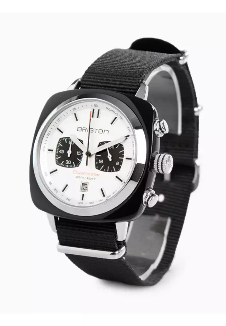Briston Clubmaster Sport Black Fabric Analog Quartz Watch For Men 17142.SA.BS.2.NB