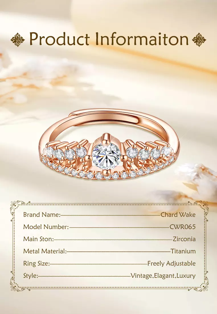 Cincin Wanita Titanium Original Berlian Crown Design Perhiasan Fashion Korea Cincin Cewek Rings Kotak Indah