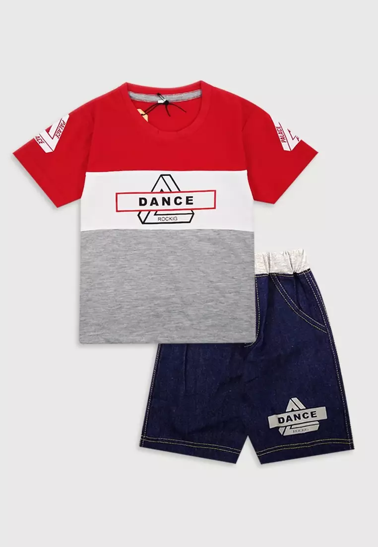 Wakakids Setelan Anak Laki Laki Dance Rock 3467 Merah