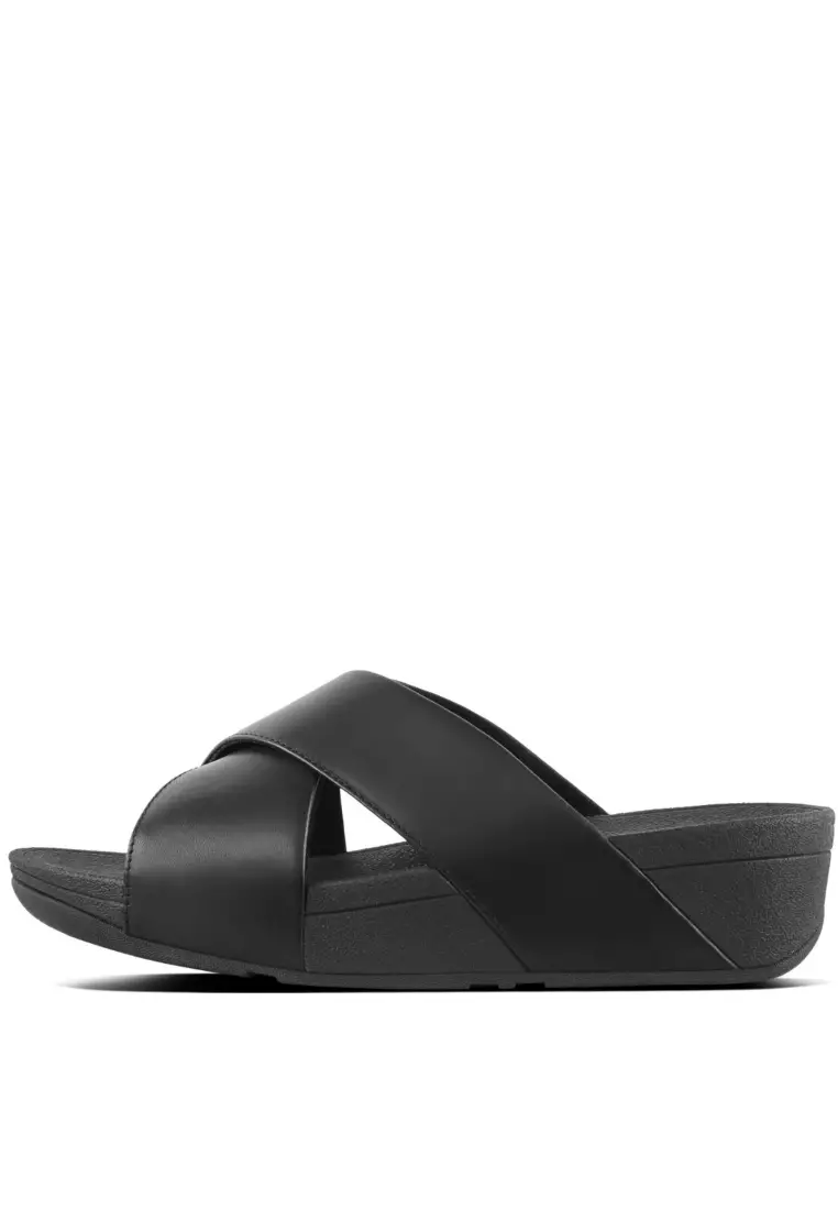 Buy Fitflop FitFlop LULU Women's Leather Cross Slide Sandals Black