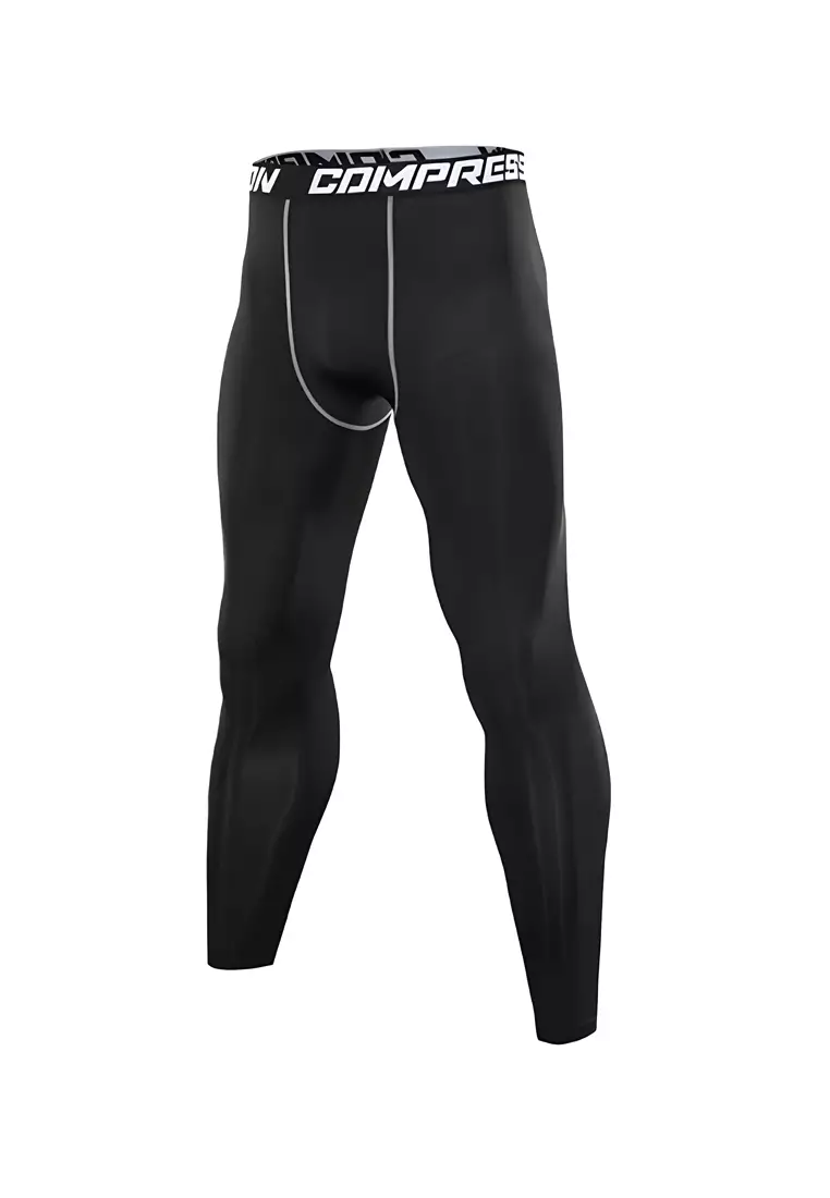 Zean Kaus Celana Pria Long John Tracksuit Workout Quick Dry Sporty Material Polyester ORIGINAL - Black