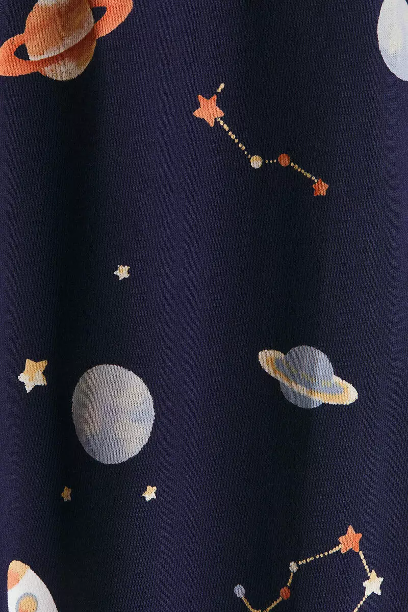 Printed cotton sleepsuit