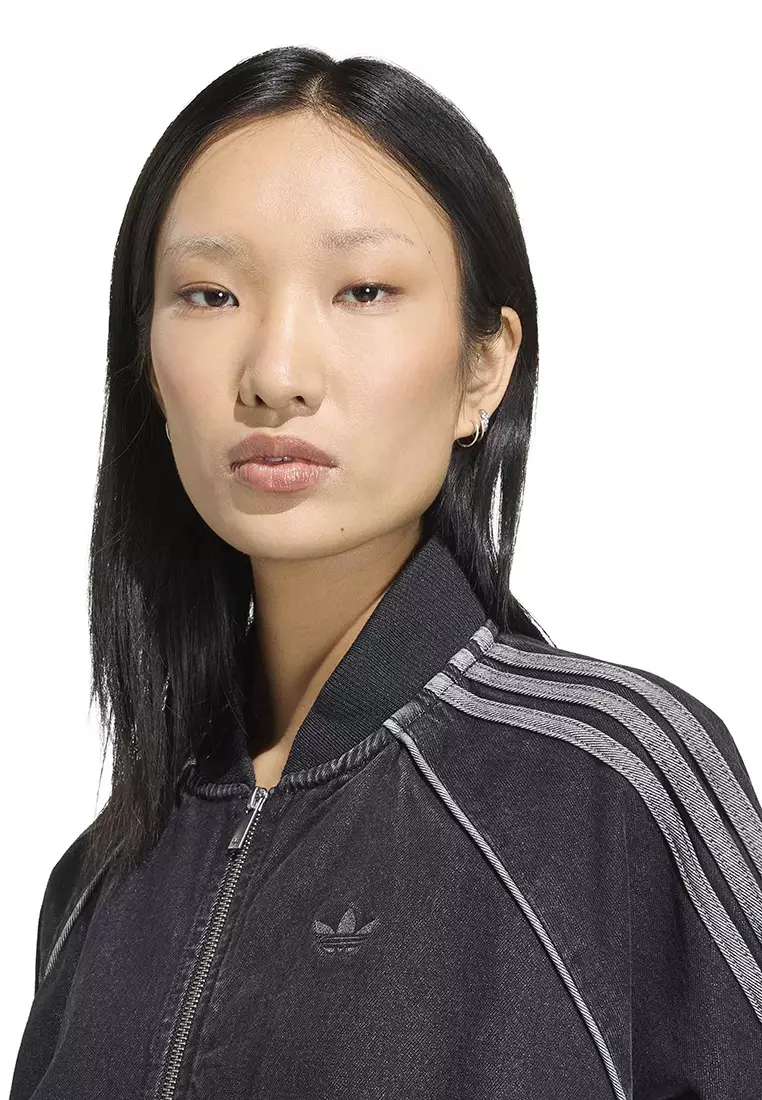 Lifestyle SST OVERSIZED DENIM TRACKTOP Women Black KQ6471