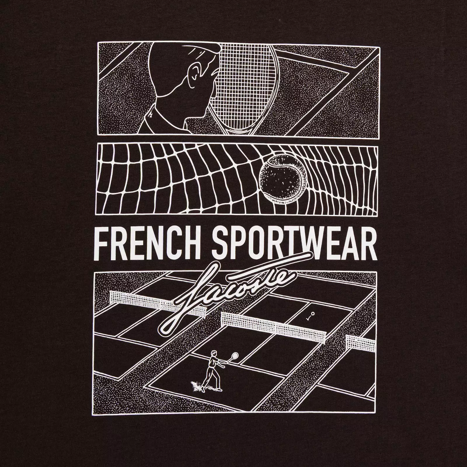 Men's Tennis Court Print Cotton T-shirt