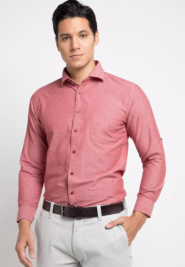 Jual EDITION Chambray Long Sleeve Shirt Original 2024 ZALORA Indonesia