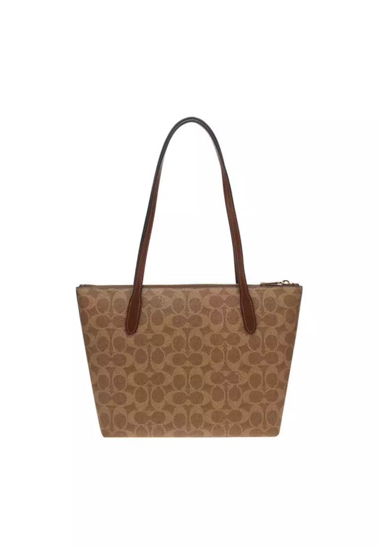 coach tote bag シグネチャー スエード 金具 Buy COACH Fiona Zip Tote Bag In Signature Canvas CBT18 2026 Online