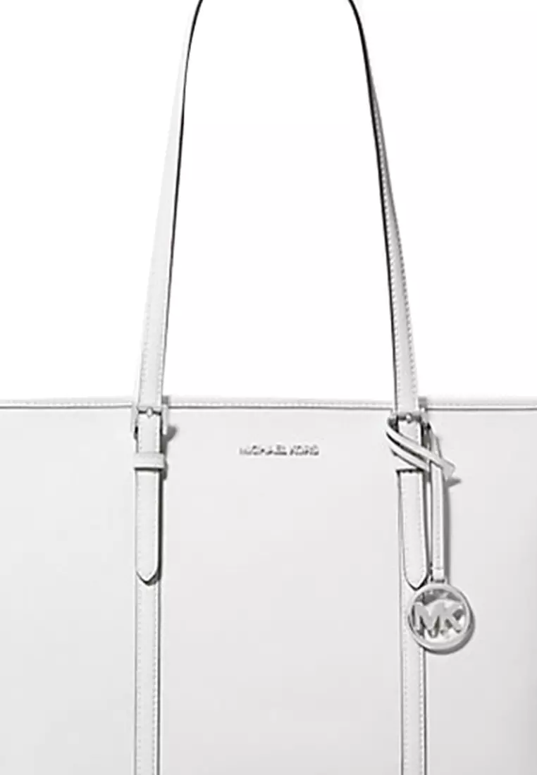 Jet Set Travel Large Saffiano Leather Tote Bag In White 35T0STVL9L