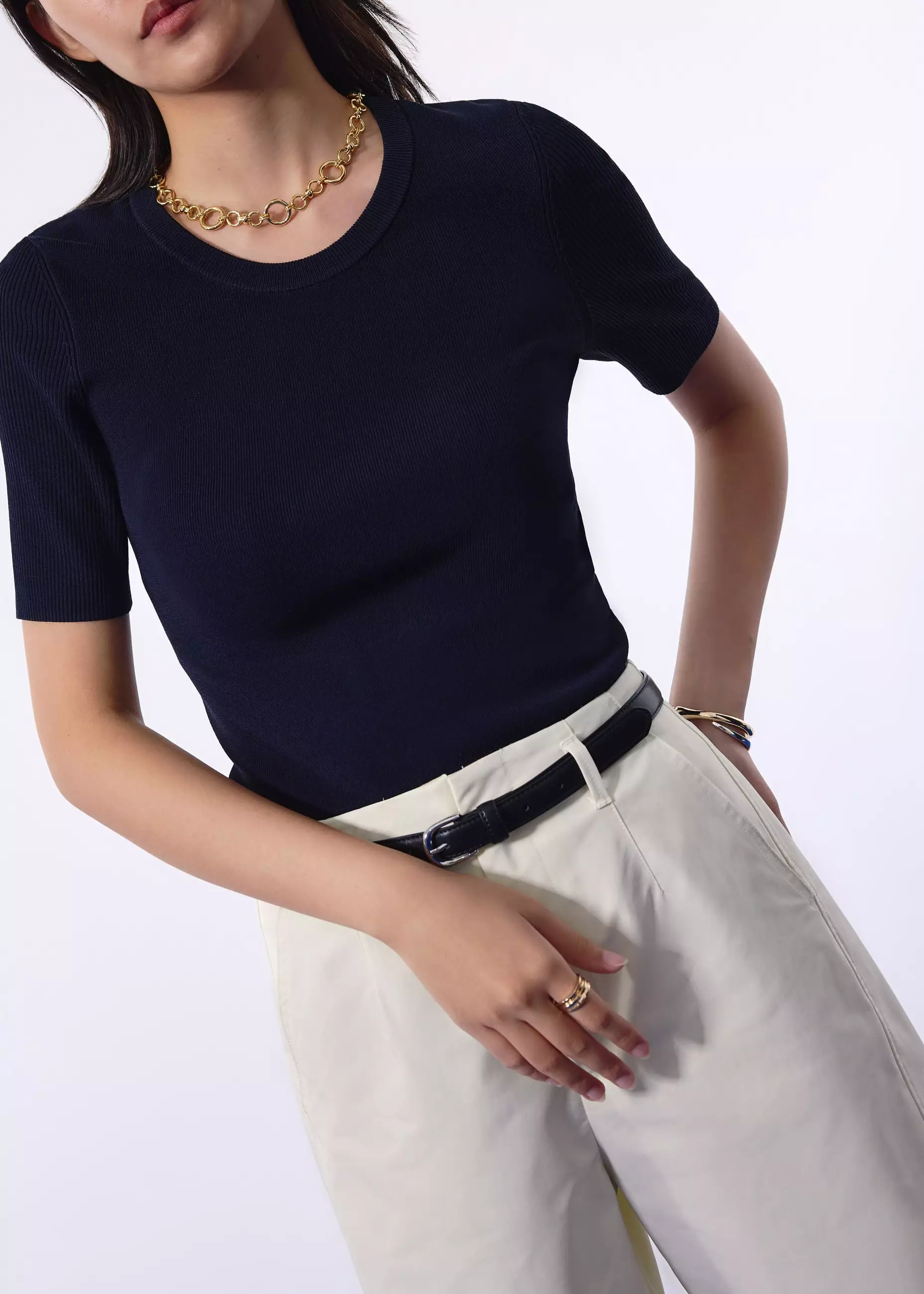 Atasan Wanita - Charlie Knit Round Neck Top