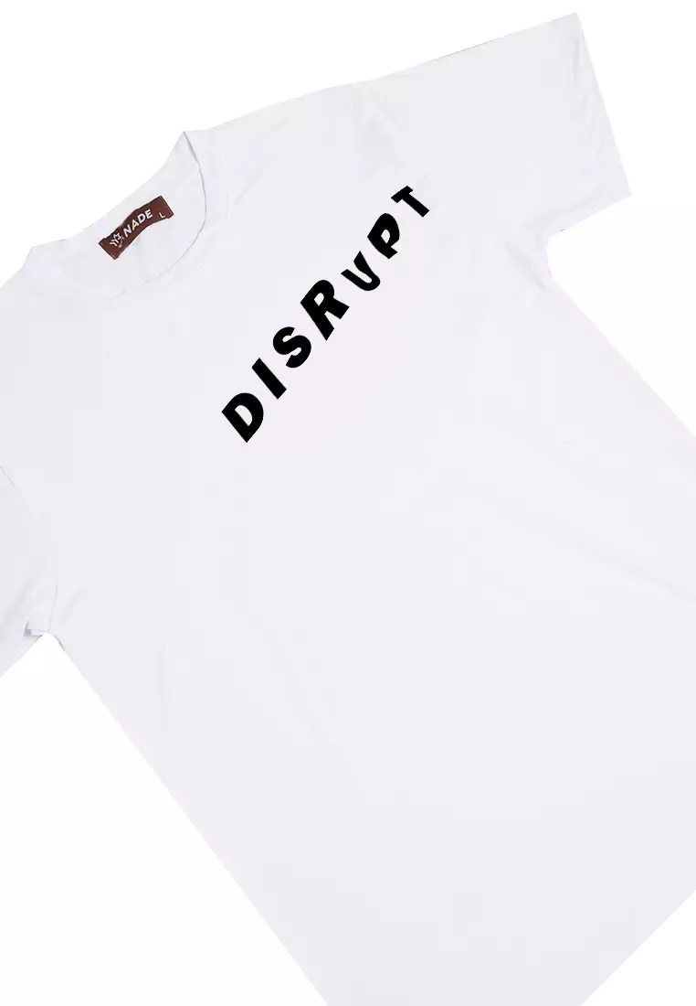 Nade NTC13 nade kaos pria tangan pendek nade japan disrupt putih