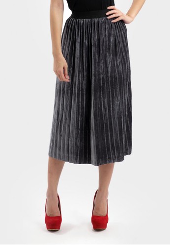 A-Line Suede Skirt in Grey