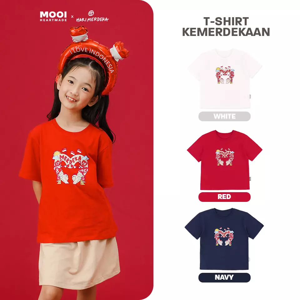 Mooi x Hari Merdeka 17 Agustus Kaos Kemerdekaan Anak T-shirt Anak Kemerdekaan - Navy