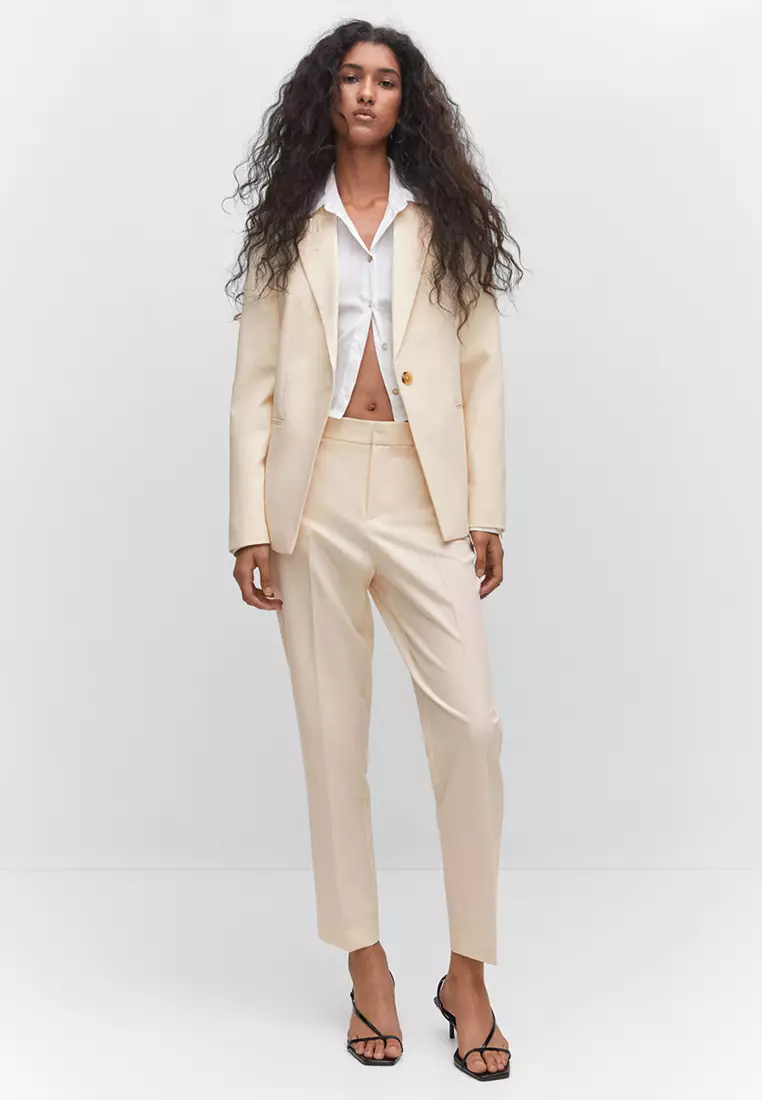 mango white blazer