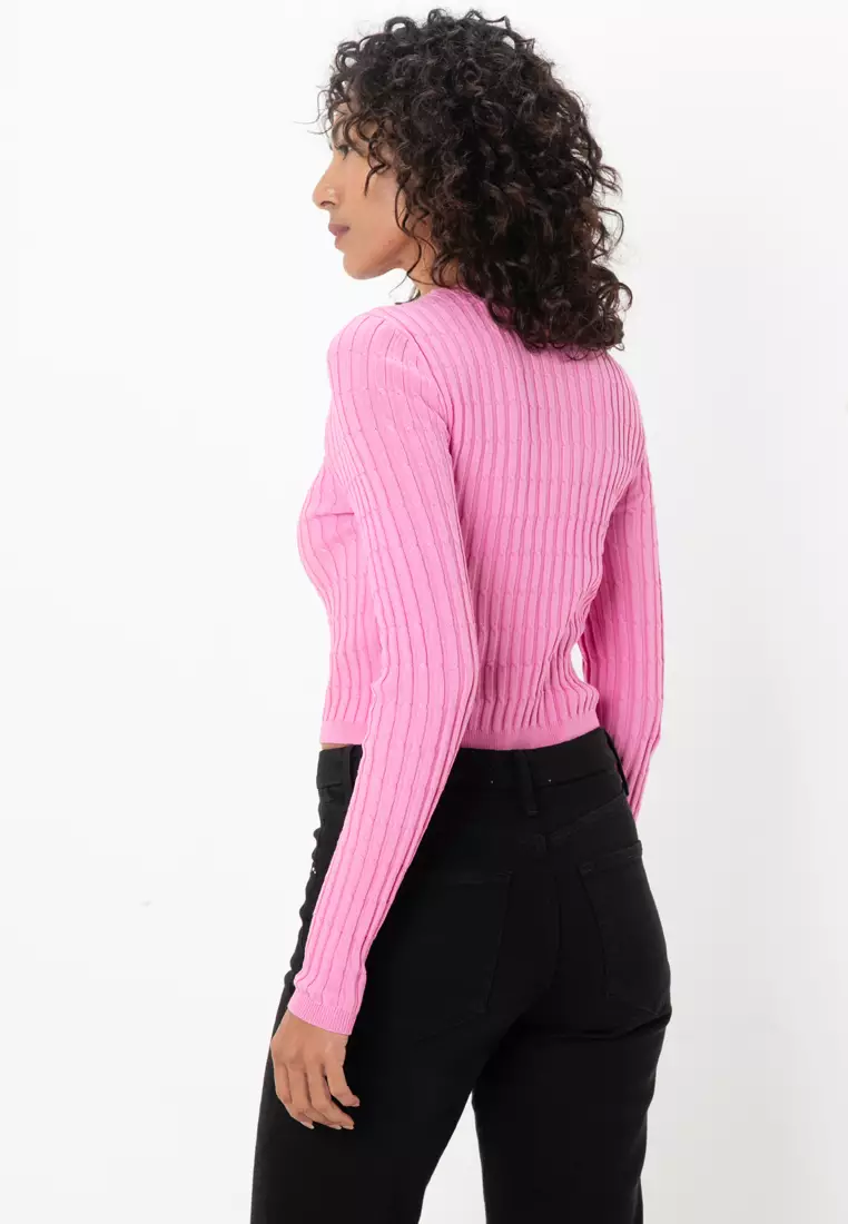 Meddi Cable Crop O-Neck Top
