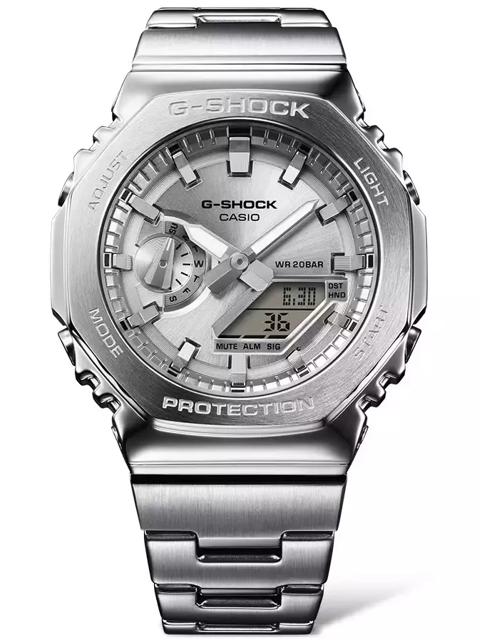 G-SHOCK Men GM-2110D-7A Silver Stainless Steel