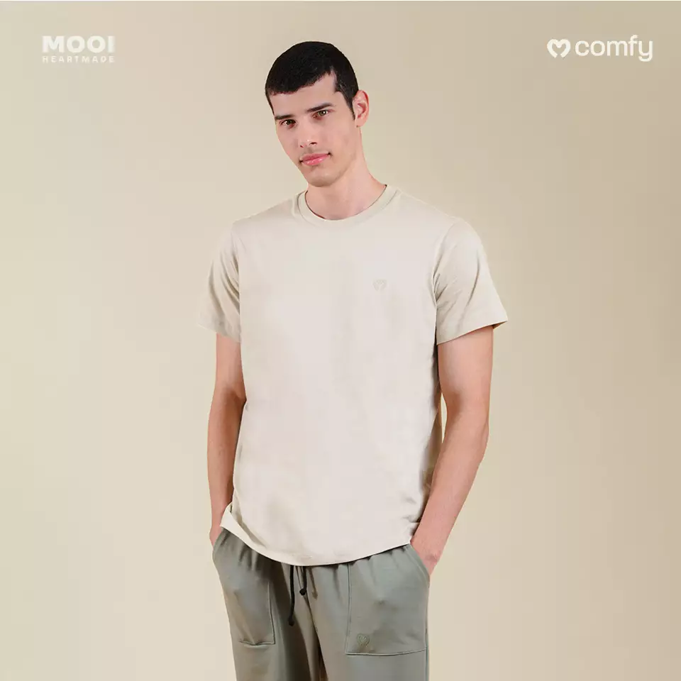 Mooi Kaos Dewasa Unisex Comfy T-Shirt Basic Adult - Beige
